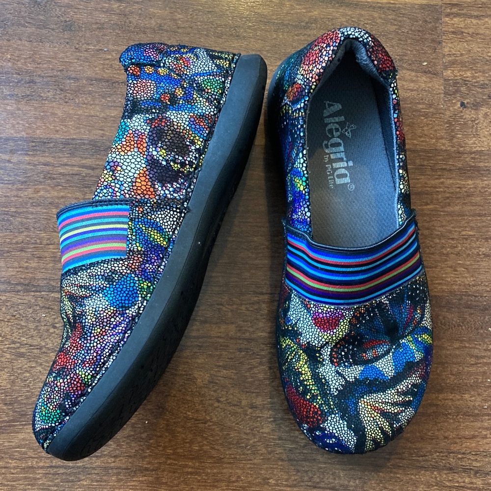 Alegria Multicolor Patterned Slip-Ons Sz EU 35
